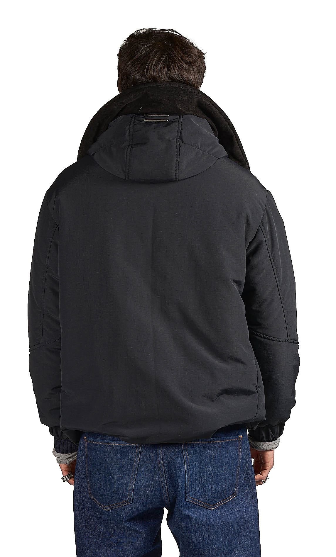 DANIELE BASTA LEATHER AND SILVER JACKET 